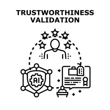 Trustworthiness validation obtaining honest assessment and reliability Stock Illustration