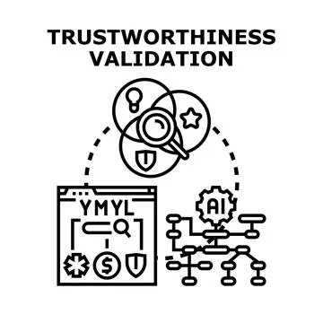 Trustworthiness validation process with ai technology Stock Illustration