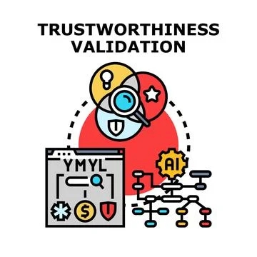 Trustworthiness validation process with ai technology Stock Illustration