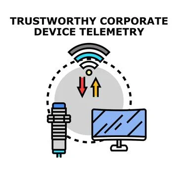 Trustworthy corporate device telemetry data transfer concept Stock Illustration