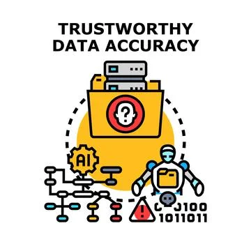 Trustworthy data accuracy ensuring reliable information protection Stockillustratie