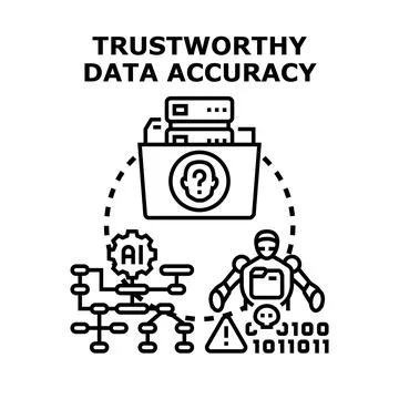 Trustworthy data accuracy ensuring reliable information protection Stock Illustration