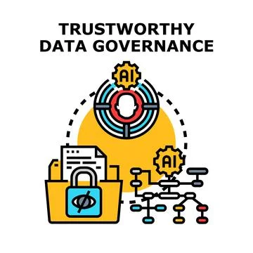 Trustworthy data governance ensuring digital privacy and security Stock Illustration