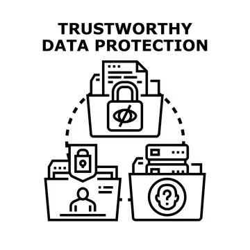 Trustworthy data protection securing digital information assets Stockillustratie