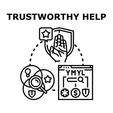 Trustworthy help concept presenting quality assurance research 스톡 일러스트