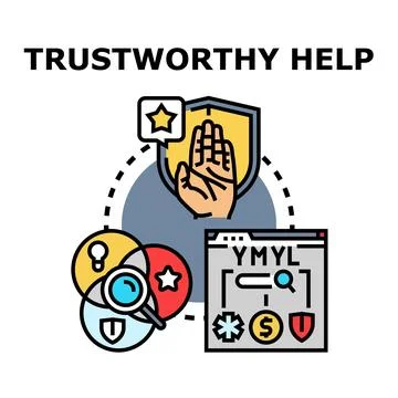 Trustworthy help concept presenting quality assurance research 스톡 일러스트