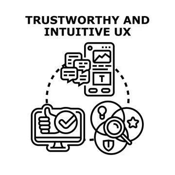 Trustworthy intuitive user experience creating satisfaction concepts 스톡 일러스트
