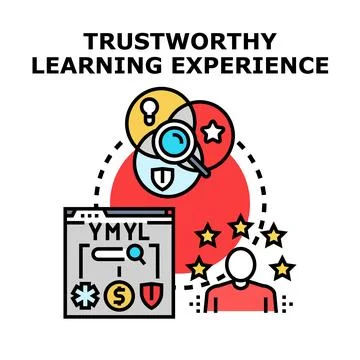 Trustworthy learning experience concept vector outline illustration Stock Illustration