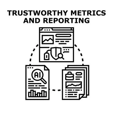 Trustworthy metrics reporting analyzing data security 库存插图