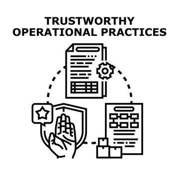 Trustworthy operational practices, control and security Stock Illustration