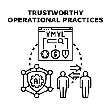 Trustworthy operational practices protecting data and users Stockillustratie