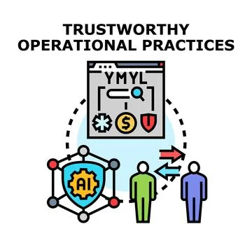 Trustworthy operational practices protecting data and users Stock Illustration