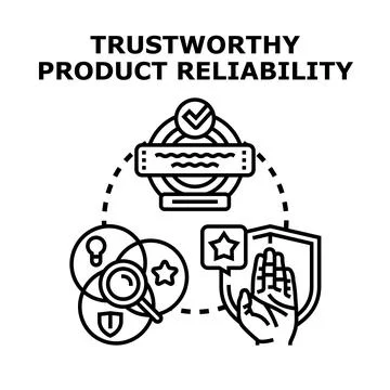 Trustworthy product reliability concept vector illustration Stock Illustration
