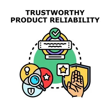 Trustworthy product reliability concept vector illustration Stock Illustration