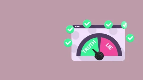 Truth and Lie Detection Animation with Copy Space for Fact Checking. Stock Footage 315377318