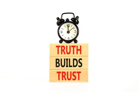 Truth builds trust symbol. Concept words Truth builds trust on wooden block.. 写真素材