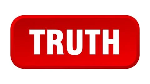 Truth button. truth square 3d push button Illustrazione stock