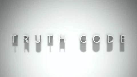 Truth code 3D title animation with shadows on a white background Vidéo 297800476