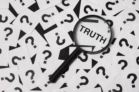 Truth concept composition detective desk Stock Photos