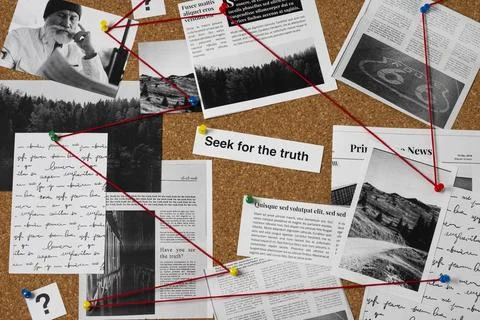 Truth concept composition detective desk Stock Photos