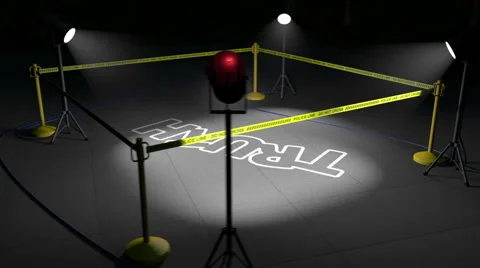 Truth has died crime scene, 3D animation Stock Footage