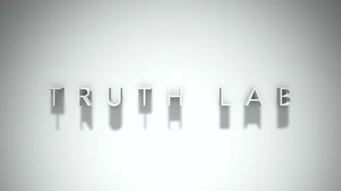 Truth lab 3D title animation with shadows on a white background Stock Footage 297668582
