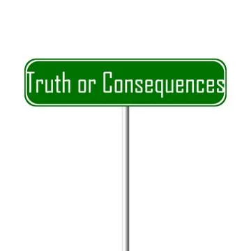 Truth or Consequences Town sign - place-name sign イラスト素材