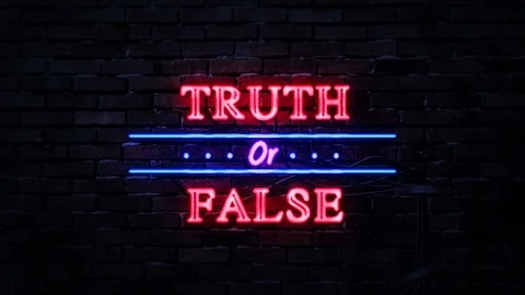 Truth or False Neon Sign Stock Footage 89613509