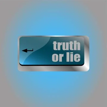 Truth or lie button on computer keyboard key 스톡 일러스트