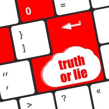 Truth or lie button on computer keyboard key Stock Illustration