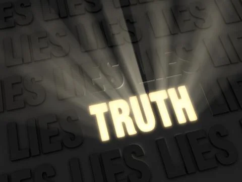 Truth outshines lies Illustrazione stock