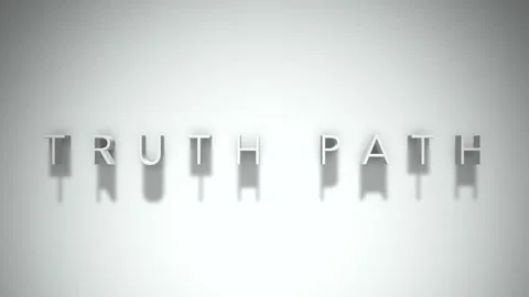 Truth Path 3D title animation with shadows on a white background Stock Footage 296691070