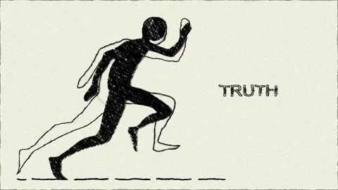Truth Runner Silhouette Hand Drawn Sketch of Movement Stock Footage 331324469