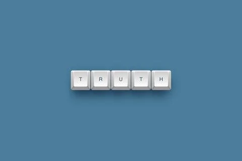 Truth text on a 3d keyboard button with shadow concept series 스톡 일러스트