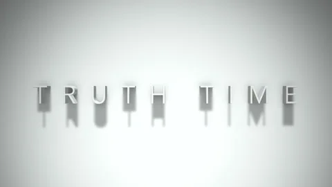 Truth time 3D title animation with shadows on a white background Stock Footage 297666258