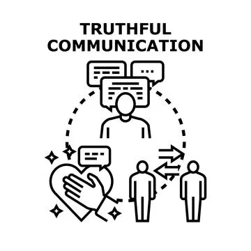 Truthful communication concept building trust and understanding Stock Illustration