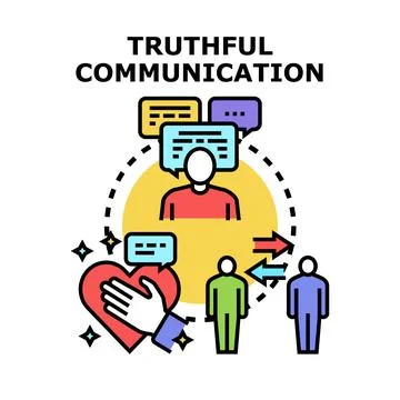 Truthful communication concept building trust and understanding Stock Illustration