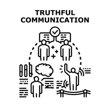 Truthful communication concept with people interacting and sharing ideas Stock Illustration