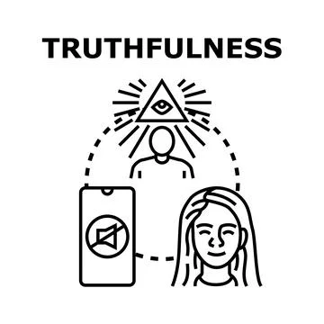 Truthfulness concept with all seeing eye and honest person Stock Illustration