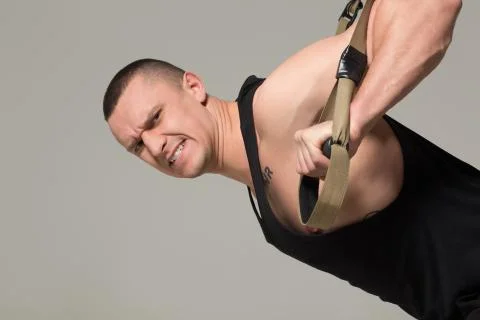 TRX bodybuilder training Stock Photos