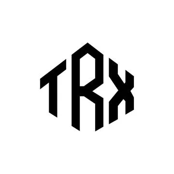 TRX letter logo design with polygon shape. TRX polygon and cube shape logo .. Stock Illustration