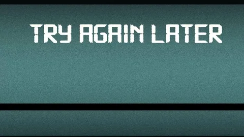 Try again later, glitch text, on a black and white monitor screen Video stock 124382532