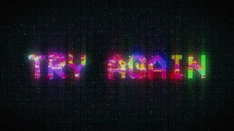 Try again pixel art animation with retro glitch and tv interference Stock Footage 233002824