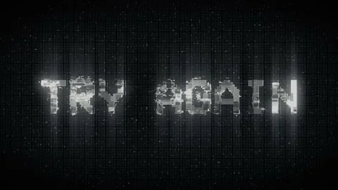 Try again pixel art animation with retro glitch and tv interference Stock Footage 233003108