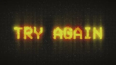 Try again pixel art animation with retro glitch and tv interference Stock Footage 233003384