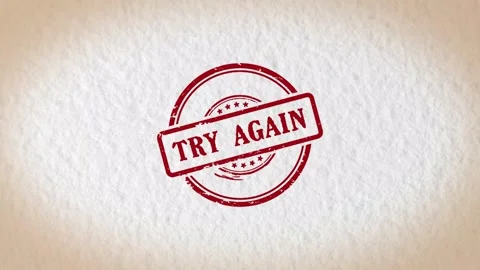 TRY AGAIN stamp style word Stock Footage 318607372