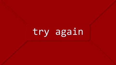 Try again text on a dark red background. Stock Footage 266927259
