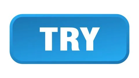 Try button. try square 3d push button Illustrazione stock