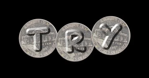TRY  Coins on black background Stock Photos