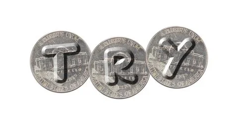 TRY  Coins on white background Stock Photos